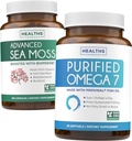 Ιρλανδική Θάλασσα Μος & Ωμέγα 7 (3-Month Supply) Θάλασσα Ωμέγα Combo Bundle - Βιολογική Ιρλανδική Θάλασσα Μος - Ακατέργαστο Vegan συμπλήρωμα (180 Caps) & Ωμέγα 7 Softgels - Αποδοτικό Βιώσιμο Περουβιανό ιχθυέλαιο γαύρου -90 Caps