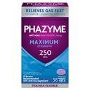 Phazyme Maximum* Strength Anti-Gas 250 mg Simethicone Gas Relief for Adults, Fast Gels Quickly Ease Bloating, Pressure & Discomfort, 36 Count