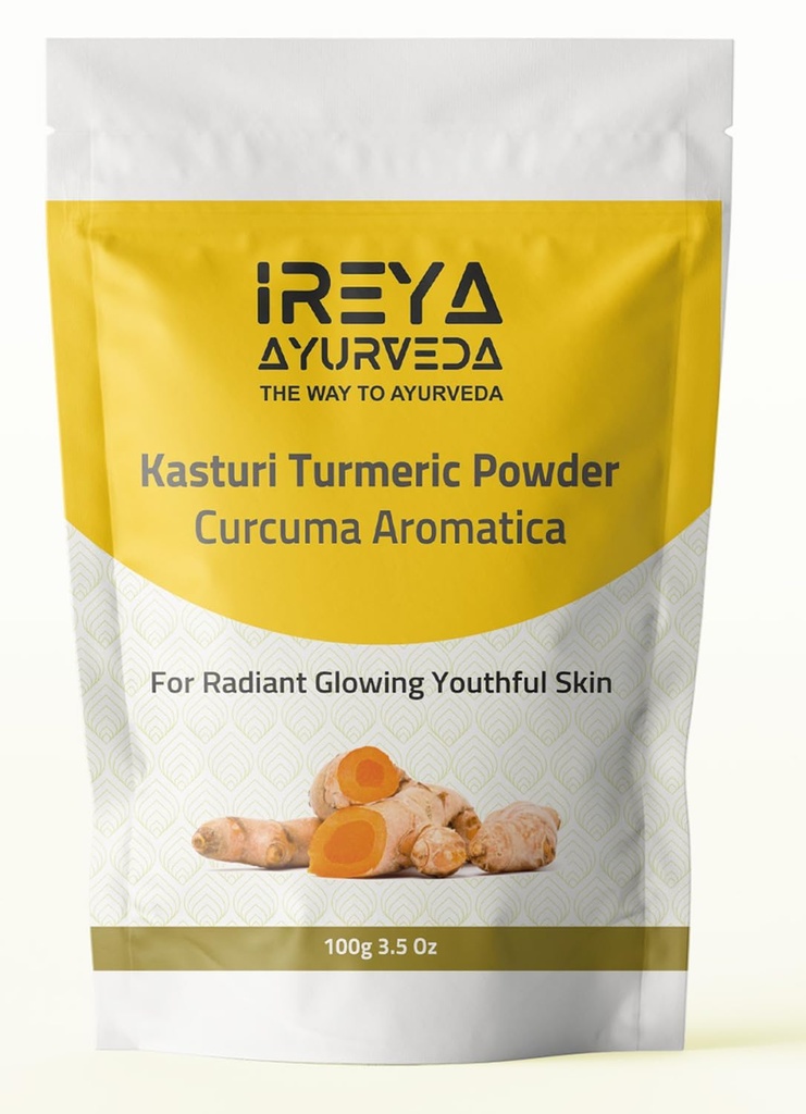 Kasthuri Manjal Powder for Skin and Face Care (3.5 oz) | Kasturi Turmeric, Wild Turmeric powder | Curcuma Aromatica | Helps in Glowing Skin Acne and Radiant skin 100g