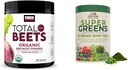 Force Factor Total Beets Βιολογικά Beetroot Powder and Country Farms Super Greens Drink Mix, 50 Βιολογικά Superfoods, 20 Services