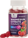 Συμπλήρωμα Gummies μαγνησίου Citrate - Υψηλή απορρόφηση, Vegan Magnesium Gummy συμπλήρωμα για ενήλικες & παιδιά, Magnesio Citrate Gummy συμπληρώματα για τους μυς, τα νεύρα, τα οστά και την καρδιά Υποστήριξη - 60 Gummies