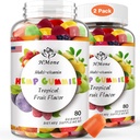 2 Packs Organic Hemp Gummies Extra Strengthen High Potency with Pure Hemp Oil Extract Vegan Edible Bear Candy - Non-GMO, Vegan, Low Sugar