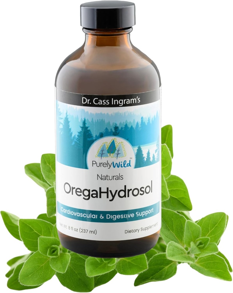 PURELY WILD Dr. Cass Oregahydrosol - Άγρια Μεσογειακή Ρίγανη Χυμό για την Ανοσολογική Υποστήριξη, Αναπνευστική & Πεθητική Υγεία - Μη ΓΤΟ Άγριο - Καθαρό Ατμοαποσταγμένο Απόσταγμα (8 fl oz)