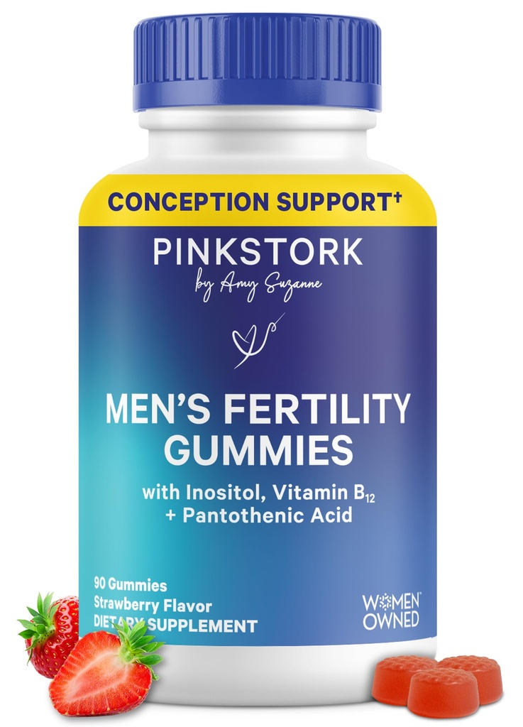 Blue Stork Fertility Supplement Gummies for Men - Ανδρικές προγεννητικές βιταμίνες, Conception Support for Him - Αναπαραγωγική υγεία, ορμονική ισορροπία & κινητικότητα - 90 Count