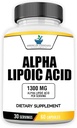 American Standard Συμπληρώματα Alpha Lipoic Acid 1300mg ανά υπηρεσία - Vegan, Χωρίς γλουτένη, μη ΓΤΟ, 60 κάψουλες, 30 εξυπηρετούν