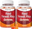 VAITE Red Yeast Rice with Coq10 Gummies - 1200 mg RYR Synergy Organic Supplement with Coenzyme Q10 Monacolin K, Non-GMO & Citrinin Free Herbal Vegetarian Gummy Chews 60 Count (2 Pack)