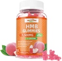 HMB και Leucine Gummies Συμπλήρωμα: HMB Συμπληρώματα για άνδρες 1500mg και Leucine Amino Acid για την αποκατάσταση των μυών Αύξηση της μυϊκής μάζας Βελτίωση της αντοχής Μη-GMO Ζάχαρη Χωρίς Ροδάκινο 60 Gummies