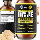 HERBIFY Lions Mane συμπλήρωμα - ημερήσιο συμπλήρωμα μανιταριών για τη μνήμη, εστίαση & σαφήνεια - Brain Booster - Lions Mane Βάμμα για την ανοσοποιητική υποστήριξη - 2 fl oz