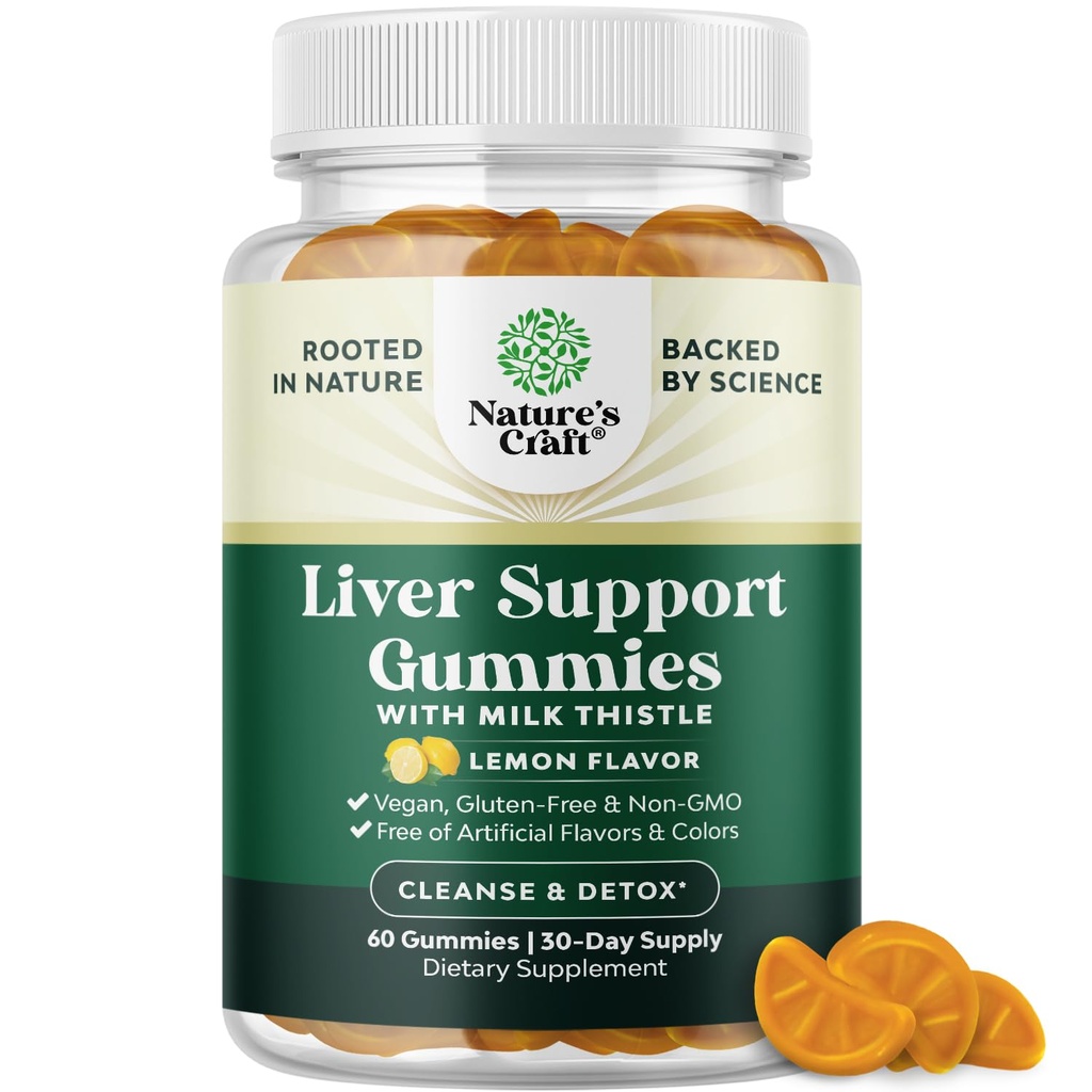 Καθαρισμός βοτανικό συκώτι Detox Gummies Γάλα υποστήριξης του ήπατος Thittle Gummies με εκχύλισμα Artichoke Κουρκουμίνη και L-καρνιτίνη - Vegan και μη-GMO - Γλυκό λεμόνι (30 σερβίτσια)