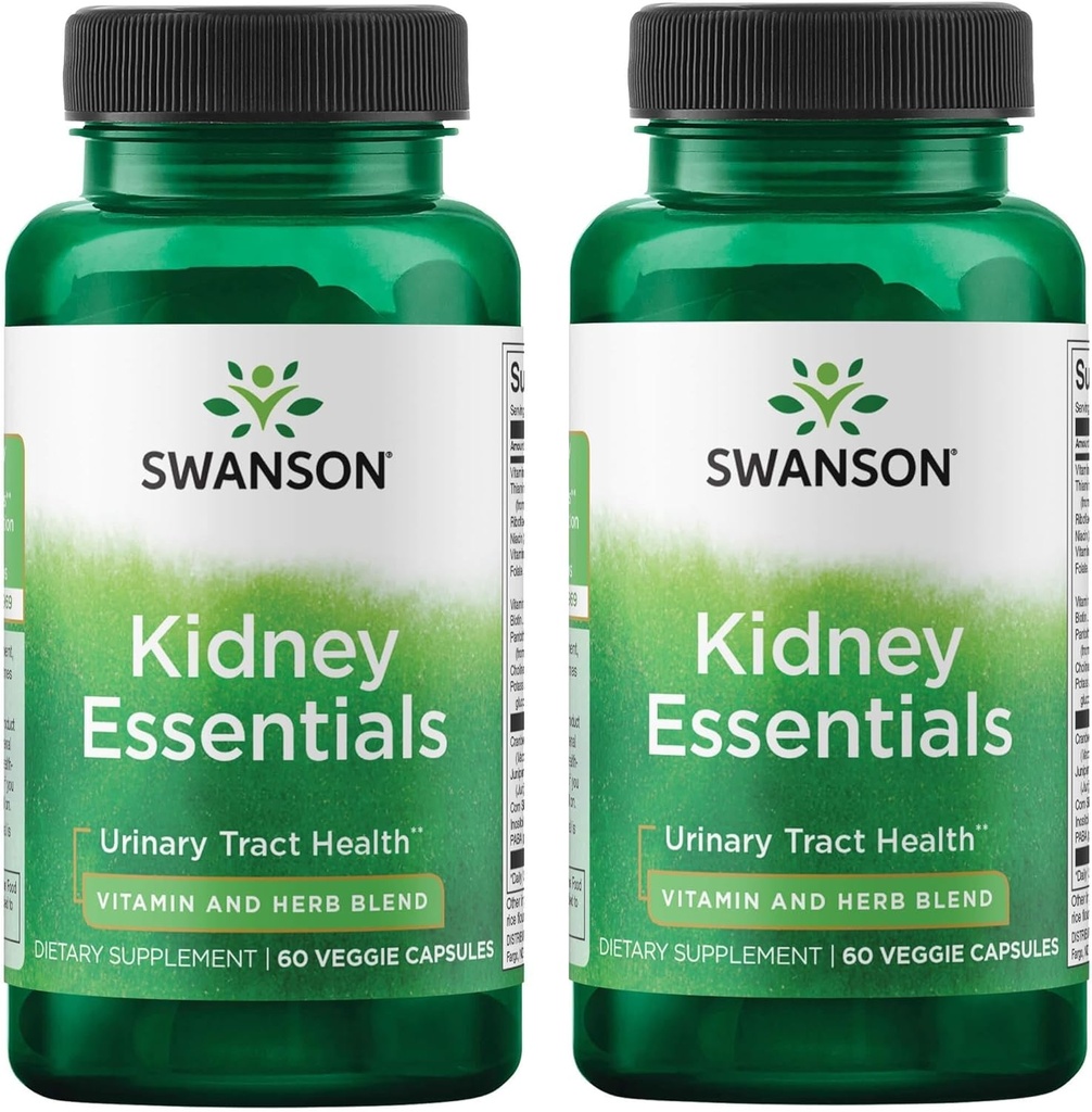 Swanson Kidney Essentials 60 Veg Κάψουλες (2 Συσκευασία)