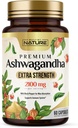 Χτισμένο από τη φύση Ashwagandha 2100mg επιπλέον ενίσχυση ανακούφισης & διάθεσης με εκχύλισμα μαύρου πιπεριού για μέγιστη απορρόφηση - μη GMO, Vegan, χωρίς γλουτένη - 60 κάψουλες