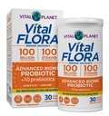 Vital Planet - Vital Flora Advanced Probiotic 100 Billion CFU, 100 Diverse Strains, 10 Organic Prebiotics, Immune Support, Digestive Health Raf Stable Probiotics για γυναίκες και άνδρες 30 Κάψουλες