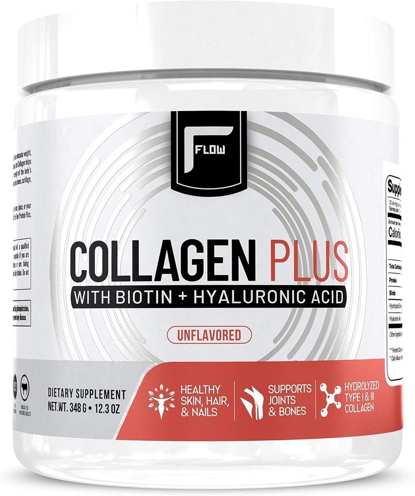 Συμπληρώματα ροής Collagen Peptides Protein Powder Collagen Συμπληρώματα με Υαλουρονικό οξύ + Biotin Hydrolyzed Collagen Peptides Multi Collagen Powder Type I and III - 348 Gram (Pack of 1)
