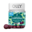 OLLY Flawless Complexion Gummy, Διαυγής και υγιής υποστήριξη του δέρματος, Βιταμίνες E, A, ψευδάργυρος, Chewable συμπλήρωμα, μούρο - 50 κόμης (πακέτο του 1)
