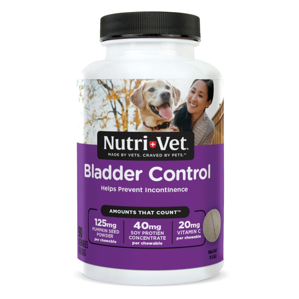 Συμπλήρωμα ελέγχου της ουροδόχου κύστης Nutri-Vet, συμπλήρωμα βατόμουρου, προϊόντα σκύλου, ανοσοποιητική υποστήριξη, Βοηθά την ακράτεια ούρων σκύλου, χάπια ελέγχου της ουροδόχου κύστης, ούρα τραχεία υγεία, υποστήριξη κουταβιών, 90 δισκία