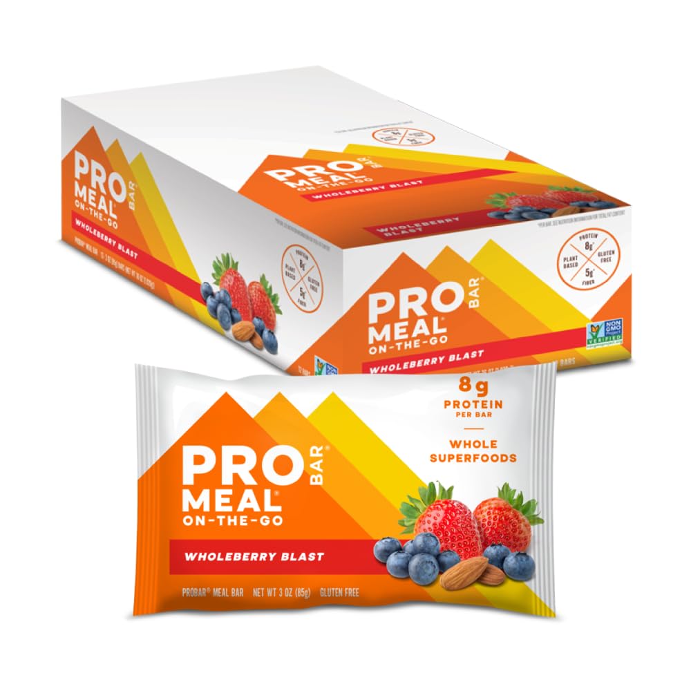 PROBAR - MEAL Bar, Wholeberry Blast, Μη ΓΤΟ, Χωρίς γλουτένη, Υγιεινή, με βάση τα φυτά, ολόκληρα συστατικά τροφίμων, Φυσική ενέργεια (12 κόμης)