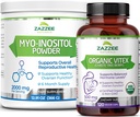 Zazzee Myo-Inositol σκόνη και USDA οργανικές κάψουλες Vitex, Vegan, όλα φυσικά και μη ΓΤΟ
