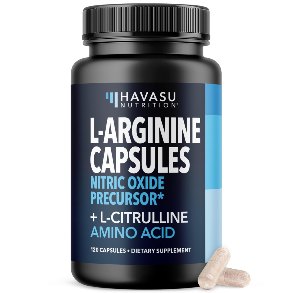 L-Αργινίνη Κάψουλες με L-Citrulline - Συμπλήρωμα οξειδίου του αζώτου - L Arginine και L Citrulline Blend - 120 Count - Vegan, Μη-ΓΤΟ Κάψουλες για την απόδοση, την αντοχή και την υποστήριξη των μυών - 2 Μήνες προσφοράς