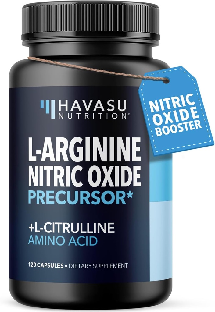 L-Arginine Capsules with L-Citrulline - Nitric Oxide Supplement - L Arginine and L Citrulline Blend - 120 Count - Vegan, Non-GMO Capsules for Performance, Endurance and Muscle Support - 2 Month Supply