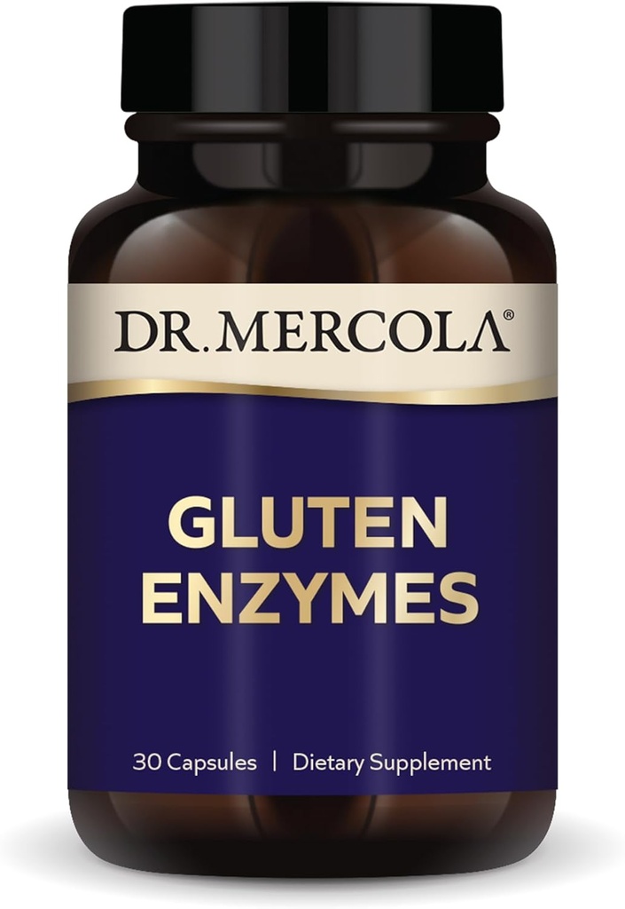 Δρ. Mercola Ένζυμα Γλουτένης, 30 Κάψουλες, Μη ΓΤΟ, Χωρίς Γλουτένη, Χωρίς Σόγια