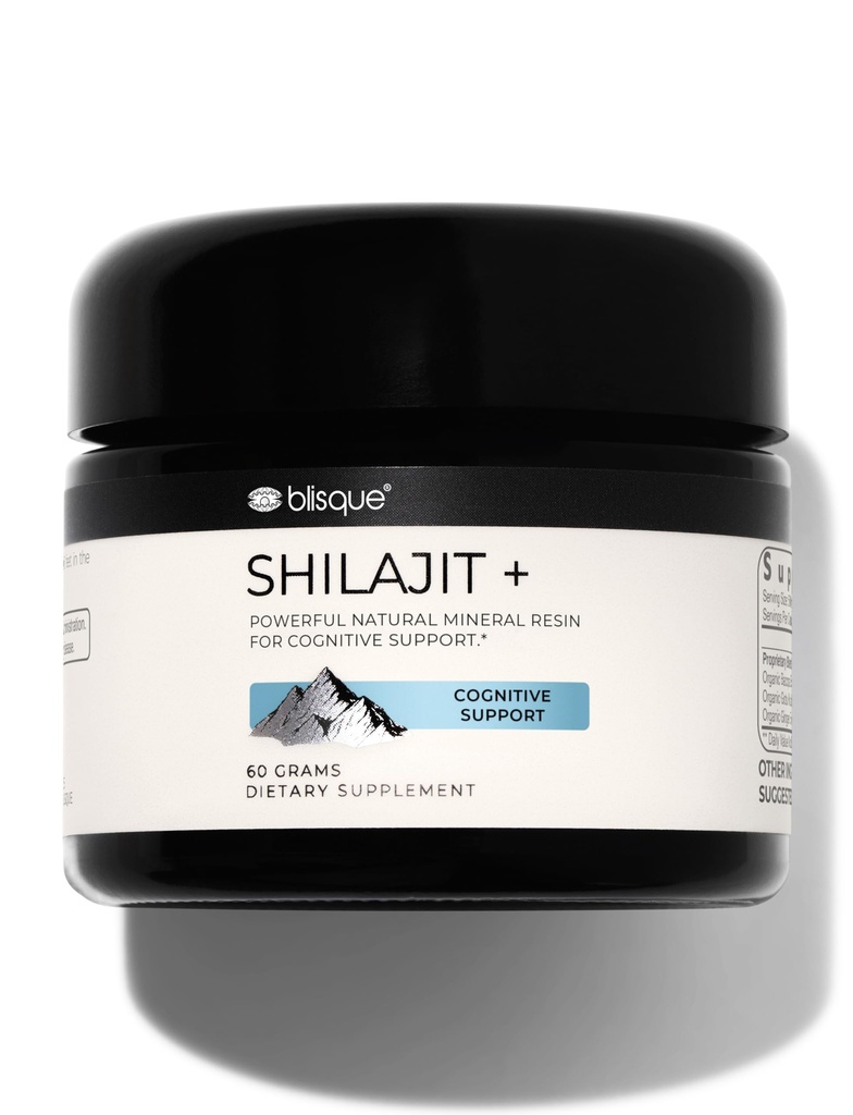 Blisque - Pure Himalayan Organic Shilajit Resin Supplement | for Cognitive Support | with Organic Bacopa and Gotu Kola | Authentic and Natural | 60 Grams