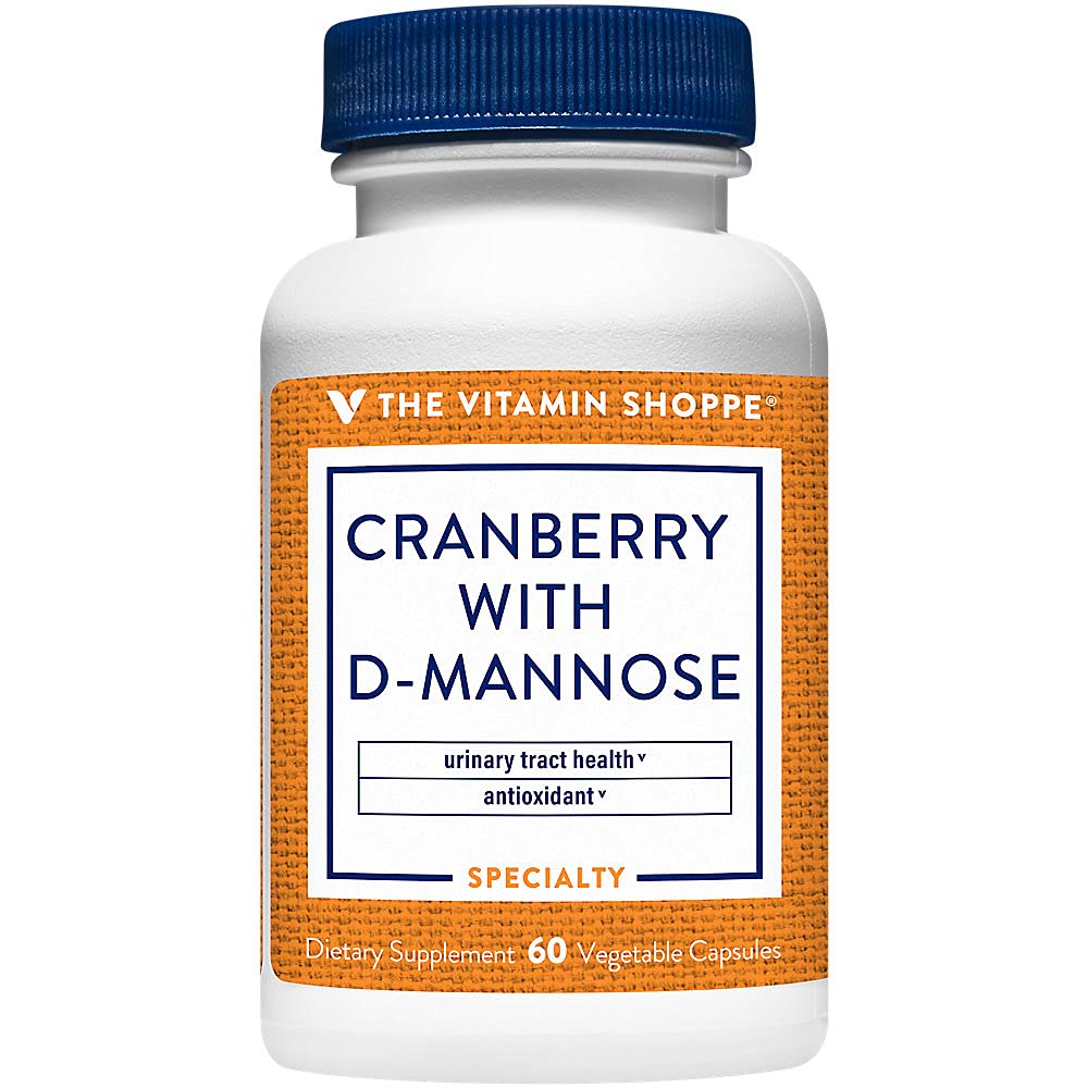 Η βιταμίνη Shoppe Cranberry με D-Mannose, Urinary Tract & Bladder Health, Αντιοξειδωτικό με 60mg βιταμίνη C με Cranrich (Cranberry Concentrate) (60 Veggie Caps)