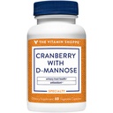 Η βιταμίνη Shoppe Cranberry με D-Mannose, Urinary Tract & Bladder Health, Αντιοξειδωτικό με 60mg βιταμίνη C με Cranrich (Cranberry Concentrate) (60 Veggie Caps)