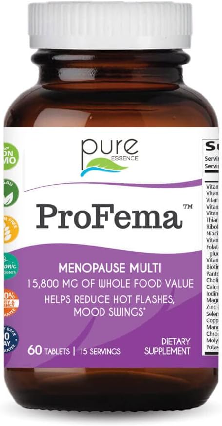 Pure Essence Labs ProFema - Multivitamin for Women - Natural Menopause Relief Supplement - Promotes Hormone Balance, Reduces Hot Flashes, Mood Swings, Night Sweats (60 Capsules)