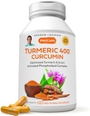 ANDREW LESSMAN Turmeric 400mg - 120 Capsules - 95% Curcuminoids as Phospholipid Complex for Optimum Benefits and Absorption, High Potency Standardized Extract, Small Easy to Swallow Capsules