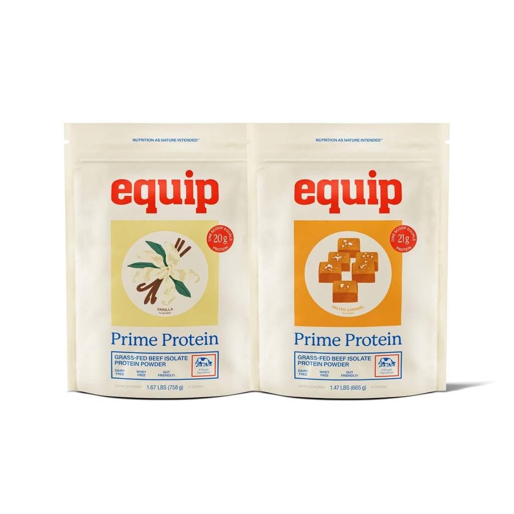 Equip Foods Πρωτεϊνική Σκόνη Βανίλια και Πρωτεϊνική Σκόνη Αλατισμένη Καραμέλ