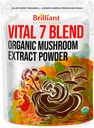 Ellie's Best 7 Mushroom Powder Extract Complend - Organic Reishi, Lion's Mane, Chaga, Turkey Tail, Cordyceps, Maitake & Shiitake - Double Extract - 16oz / 456 Servings...