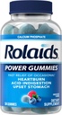 Rolaids Power Gummies, γρήγορη ανακούφιση από περιστασιακά εγκαύματα και οξύ δυσπεψία, συμπλήρωμα διατροφής, ομαλό μούρο, 54 Gummies