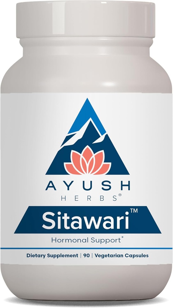 Ayush Herbs Sitawari - κάψουλες Shatavari για γυναίκες, Shatavari Root Supplement, ορμονική ισορροπία για γυναίκες, φυσική γυναικεία αναπαραγωγική υποστήριξη - 90 κάψουλες χορτοφάγων (1 κόμης)