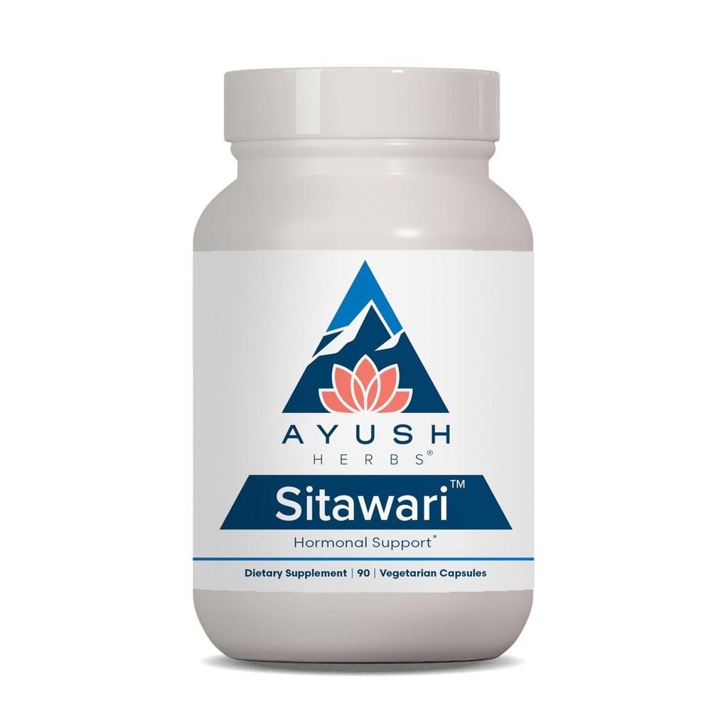 Ayush Herbs Sitawari - κάψουλες Shatavari για γυναίκες, Shatavari Root Supplement, ορμονική ισορροπία για γυναίκες, φυσική γυναικεία αναπαραγωγική υποστήριξη - 90 κάψουλες χορτοφάγων (1 κόμης)