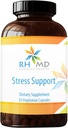 RHMD Stress Support - Triple Ashwagandha Root & Leaf Extract Adaptogenic Supplement - Non-GMO (30 Capsules)