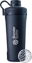 BlenderBottle Radian Shaker Cup Insulated Stainless Steel Water Bottle with Wire Whisk, 26-Ounce, Matte Black