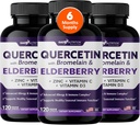 Gade Nutrition Quercetin with Bromelain & Elderberry | Quercetin with Vitamin C and Zinc | Zinc Quercetin 500mg with Vitamin D3 | Daily Immune Support Supplement - 6 Months Supply