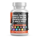 Καθαρή Nutraceuticals Panax Ginseng Ginkgo Biloba Ashwagandha Maca Root - Focus Supplement Χάπια για γυναίκες και άνδρες με εκχύλισμα πεύκου, σκόρδο, και Saw Palmetto - 60 Caps