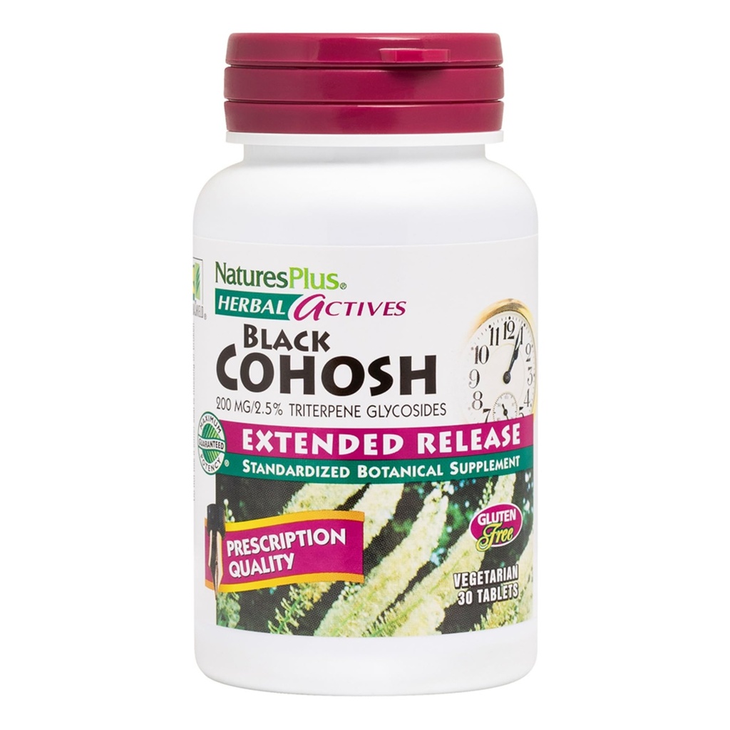 NaturesPlus Herbal Actives Black Cohosh - 30 Tablets - Διατροφική Υποστήριξη για την Ευζωία Κατά τη διάρκεια της εμμηνόπαυσης - Χορτοφαγικά, Χωρίς Γλουτένη - 30 Υπηρεσίες