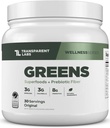 Διαφανή εργαστήρια Prebiotic Greens - Superfood Powder & Antioxidants συμπλήρωμα με οργανική Spirulina, Chlorara, Acacia, & Green Banana Powder - 30 Σερβιέτες, Αγεύση