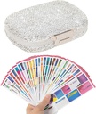 Hill Organizer με ετικέτες Bling Pocket Pill περίπτωση με αυτοκόλλητα Travel Medicine Kit Holder Μικρό Purse Pill Box Container Portable Mini Medication Storage (White & 300 Labels)