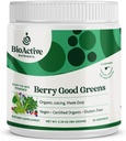 ΒΙΟΔΡΑΣΤΙΚΑ ΦΥΤΑ: Berry Good Greens - Superfood Powder - 30 Μερίδες - 100% USDA Organic Non-GMO Vegan συμπλήρωμα, βοηθά στην ενίσχυση της ενέργειας, Detox, Υγιής Μεταβολισμός, ολόκληρη διατροφή τροφίμων