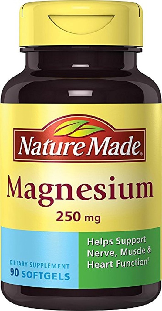 Nature Made Magnesium 250 mg Liquid Softgels 90 ea (Pack of 2)