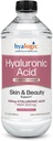 Hyalogic Liquid Hyaluronic Acid Supplement - Ingestible Skin Support with 100mg HA and 100mg MSM - Natural Hydration for The Face, Eyes and Lips - High Molecular Weight Formula - 12 oz