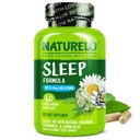 NATURELO Sleep Aid - με μελατονίνη, μαγνήσιο, GABA, ρίζα βαλεριάνας, βάλσαμο λεμονιού, εκχυλίσματα βοτάνων χαμομηλιού - φυτική βοήθεια ύπνου - 60 κάψουλες Vegan