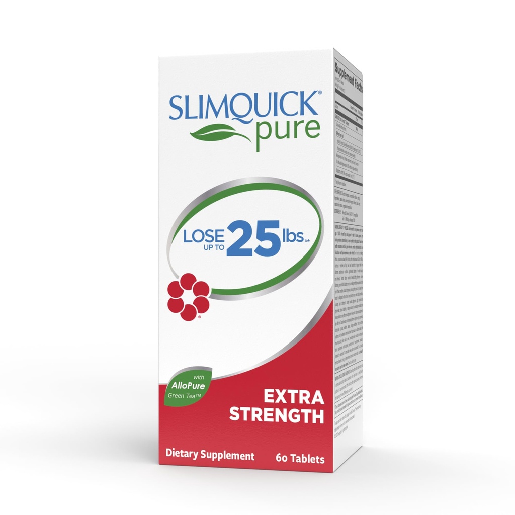 Slimquick Pure 3x επιπλέον χάπι δύναμης για τις γυναίκες, βοηθά την επίτευξη στόχων βάρους, βοηθά το μεταβολισμό, χάνει το υπερβολικό νερό, διατηρεί πλήρη για μεγαλύτερο χρονικό διάστημα με εκχύλισμα πράσινου τσαγιού, δέντρο κάστας, καφεΐνη, λάδι MCT - 60 κόμης