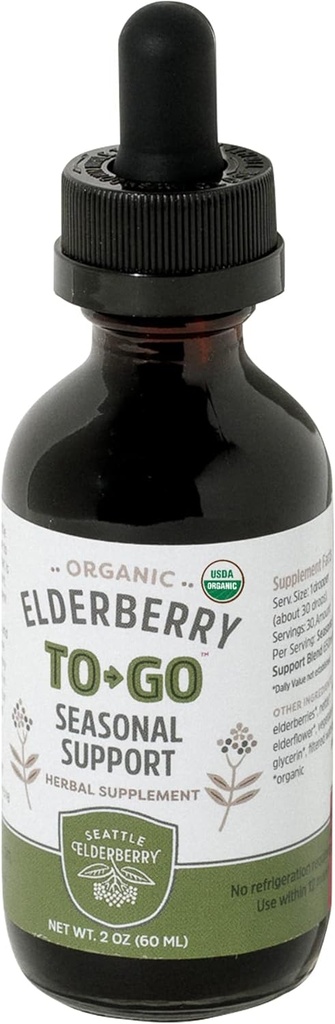 To-Go Εποχιακή Υποστήριξη – Νοστιμότατο, Vegan, χωρίς γλουτένη Βότανο συμπλήρωμα Βάμμα με Ισχυρή Αλλεργία Οφέλη Κατασκευασμένα από Μόνο Βιολογικά Συστατικά σε Μικρές παρτίδες στις ΗΠΑ - 2oz