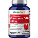 NusaPure CoQ10 400mg 100 Veggie Caps (Vegan, Non-GMO) Συμπλήρωμα συνένζυμου Q10, Αντιοξειδωτικό Ένζυμο COQ-10, Coq 10
