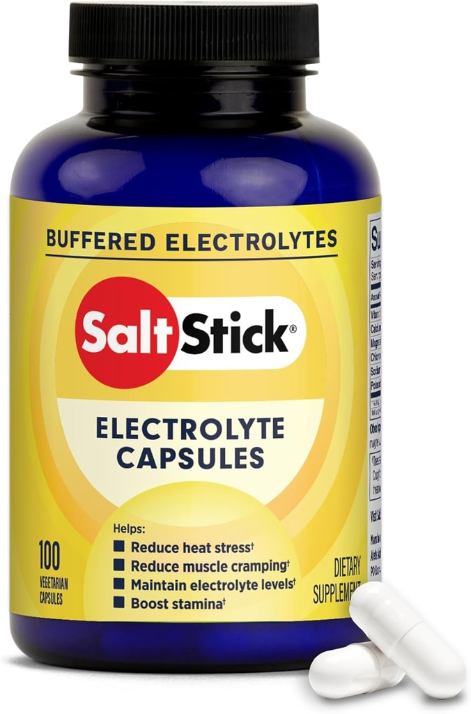 SaltStick Electrolyte Capsules with Vitamin D | Salt Pills with Electrolytes for Running, Endurance Sports Nutrition, Running Supplements | 100 Count Electrolyte Pills