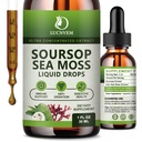 (2 Πακέτο) Βιολογικά Soursop Graviola με υγρές σταγόνες θαλασσινών Moss, bitters Soursop πλούσια σε πολυβιταμίνη για φυσικό αντιοξειδωτικό, ανοσοενισχυτικό, υποστήριξη & αναγέννηση κυττάρων, γεύση ανανά